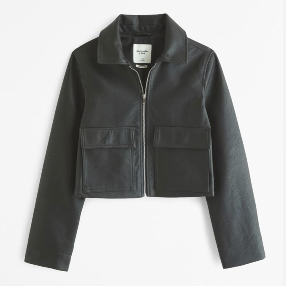 Abercrombie vegan leather jacket, small